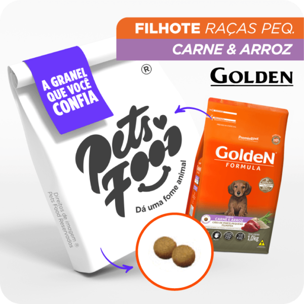 petsfood.app.br racao golden caes filhotes racas pequenas carne e arroz goldenfilrp carne