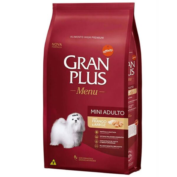 Ração Gran Plus Menu, Cães Adultos Raças Pequenas - Frango e Arroz