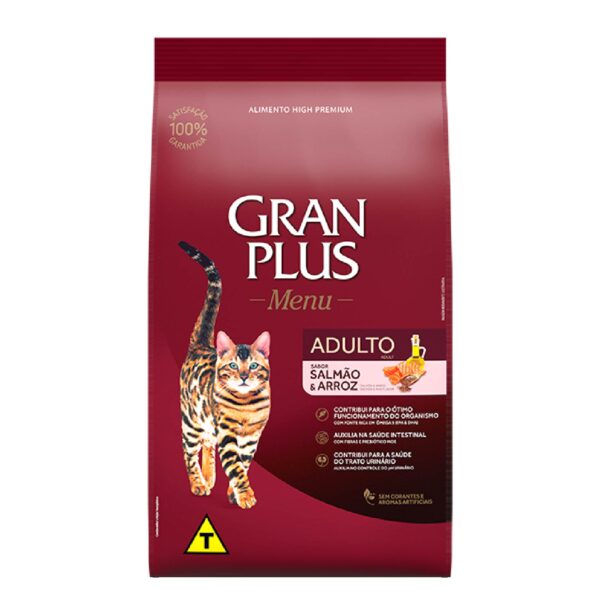 Ração Gran Plus, Gatos Adultos - Salmão & Arroz