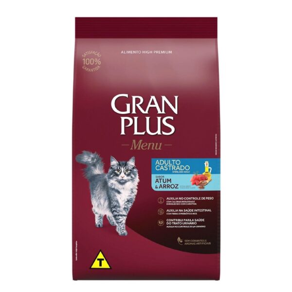 Ração Gran Plus, Gatos Castrados - Atum & Arroz