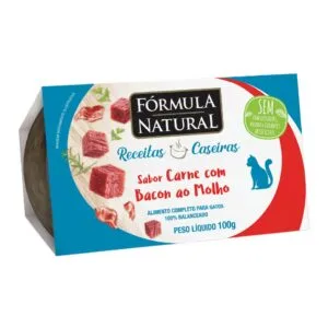 Alimento Úmido Receitas Caseiras, Carne com Bacon ao Molho - Gatos