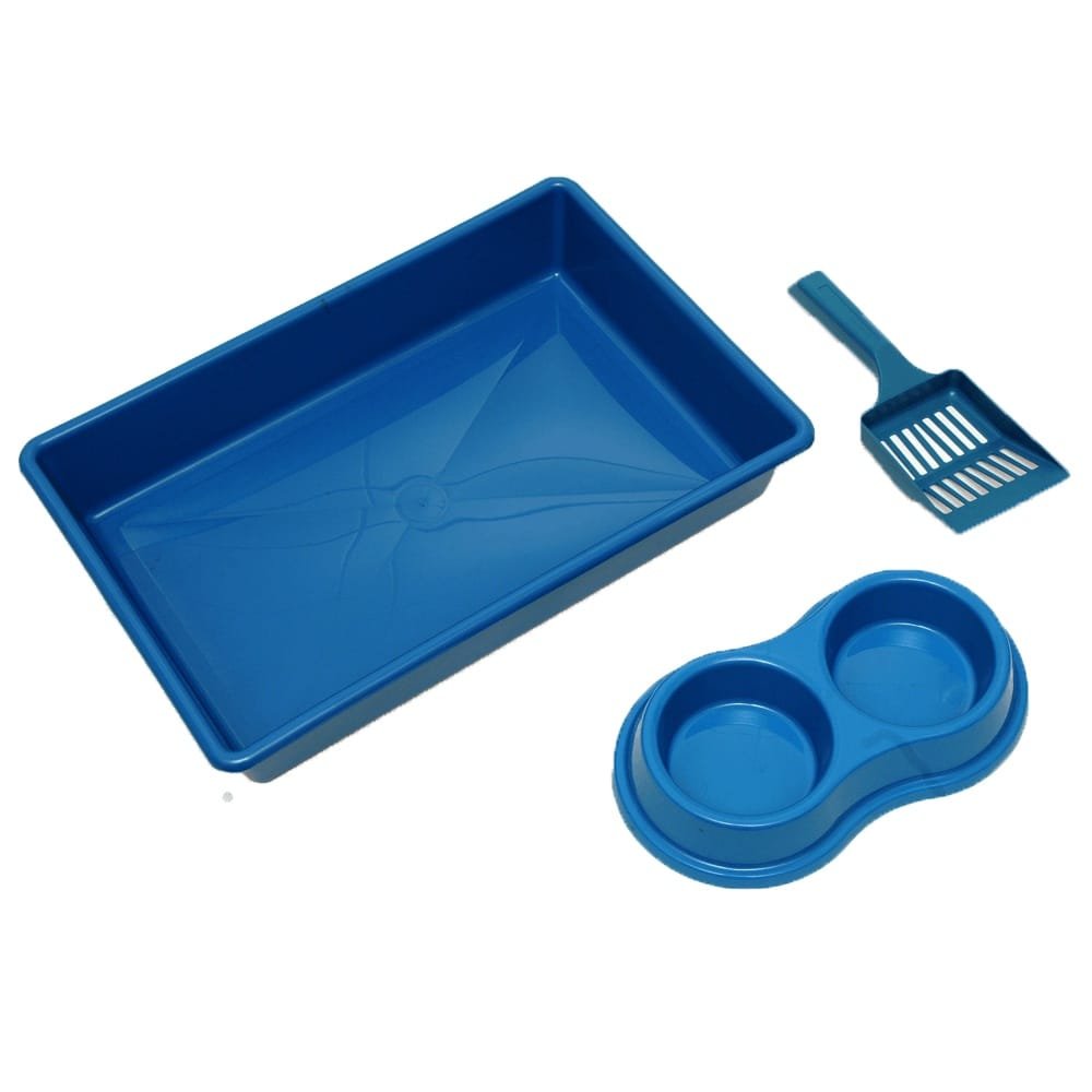 bandeja four plastic para gatos azul