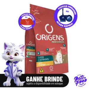 Ração Origens Gatos Castrados, Frango - 10,1kg