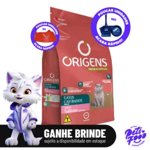Ração Origens Gatos Castrados, Salmão - 10,1kg