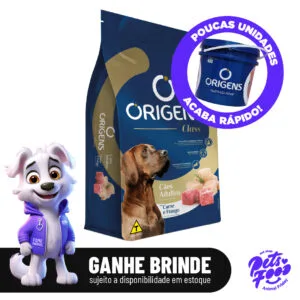 Ração Origens Class, Cães Adultos Raças Médias e Grandes - Carne & Frango