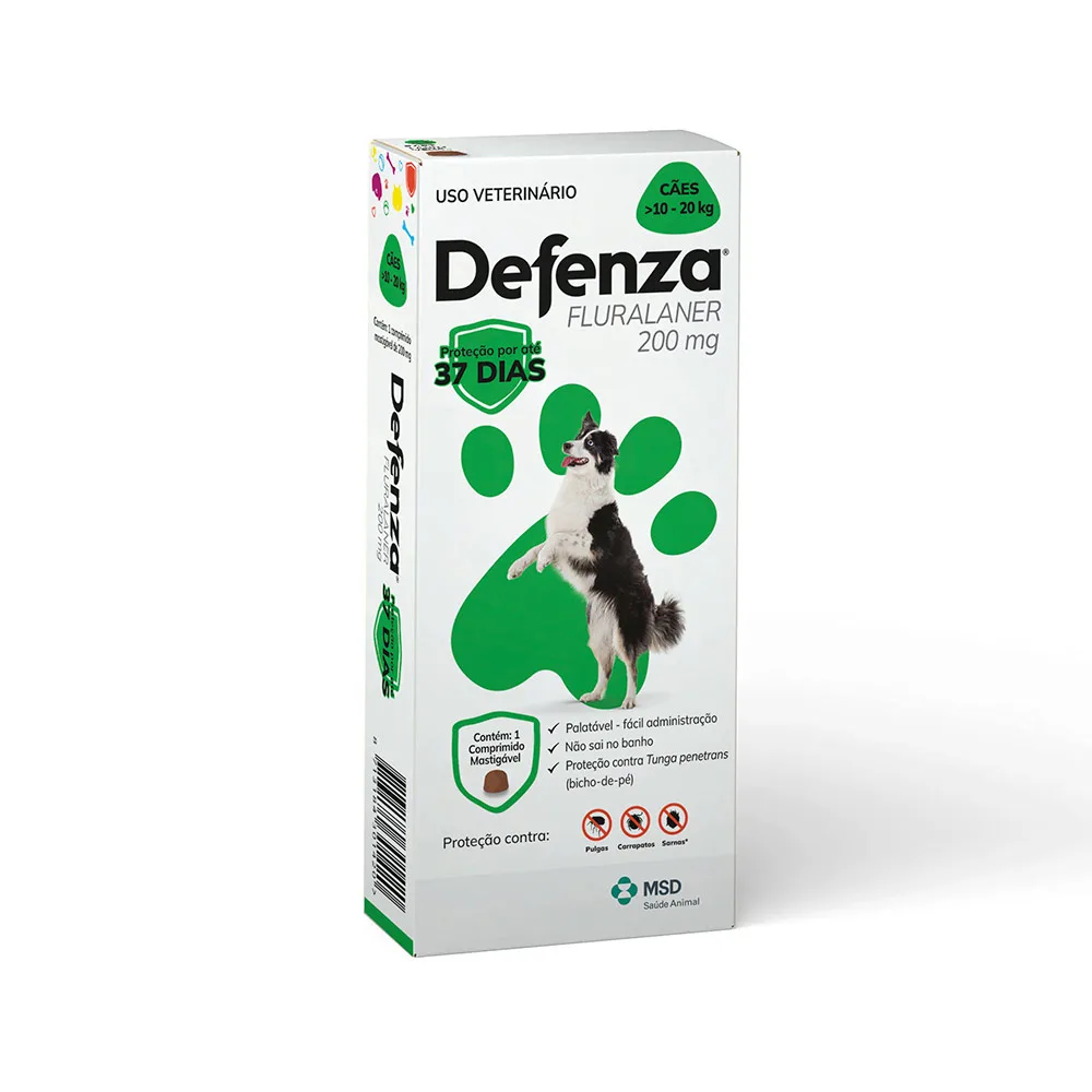 Antipulgas Defenza 200mg, Cães 10 a 20kg