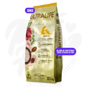 Ração UltraLife, Gatos Todas as Fases, Carne e Frango - A Granel 1KG
