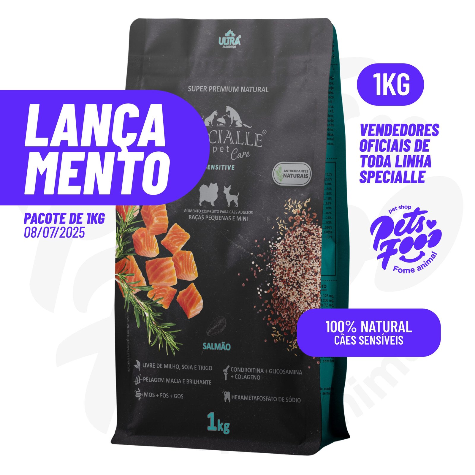racao-specialle-sensitive lançamento pacote 1kg
