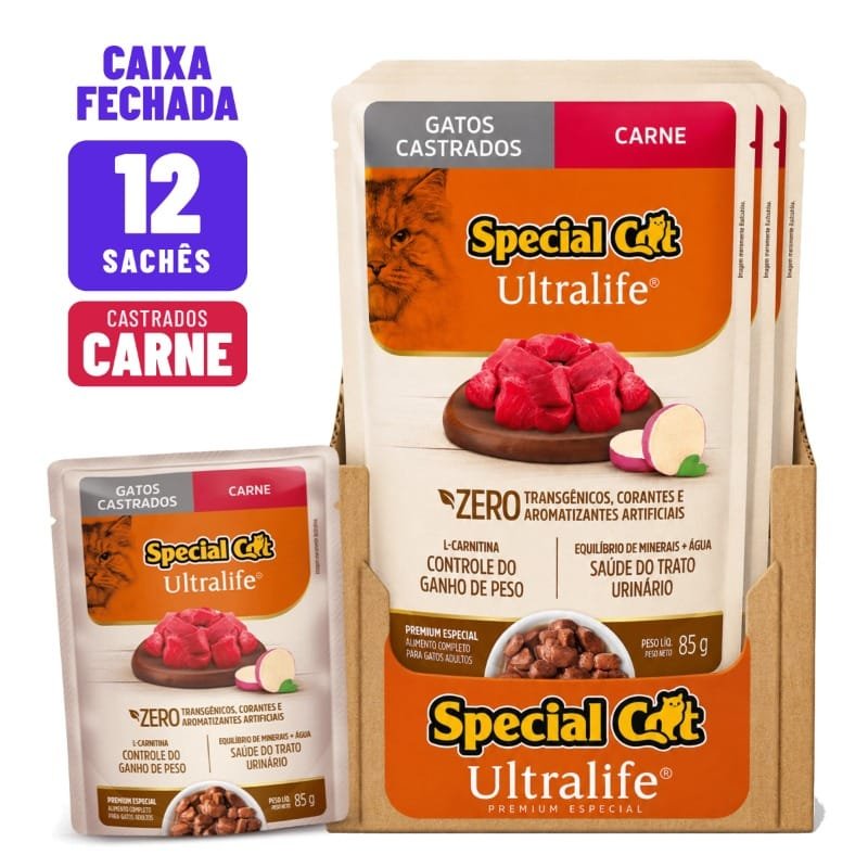 Sache Special Cat Ultra Cast Carne | Caixa C/12 Uni.