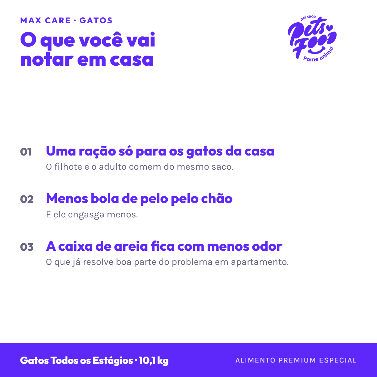 Ração Max Care Gatos Todos os Estágios a granel no dia a dia Ração Max Care Gatos Todos os Estágios a granel, no dia a dia