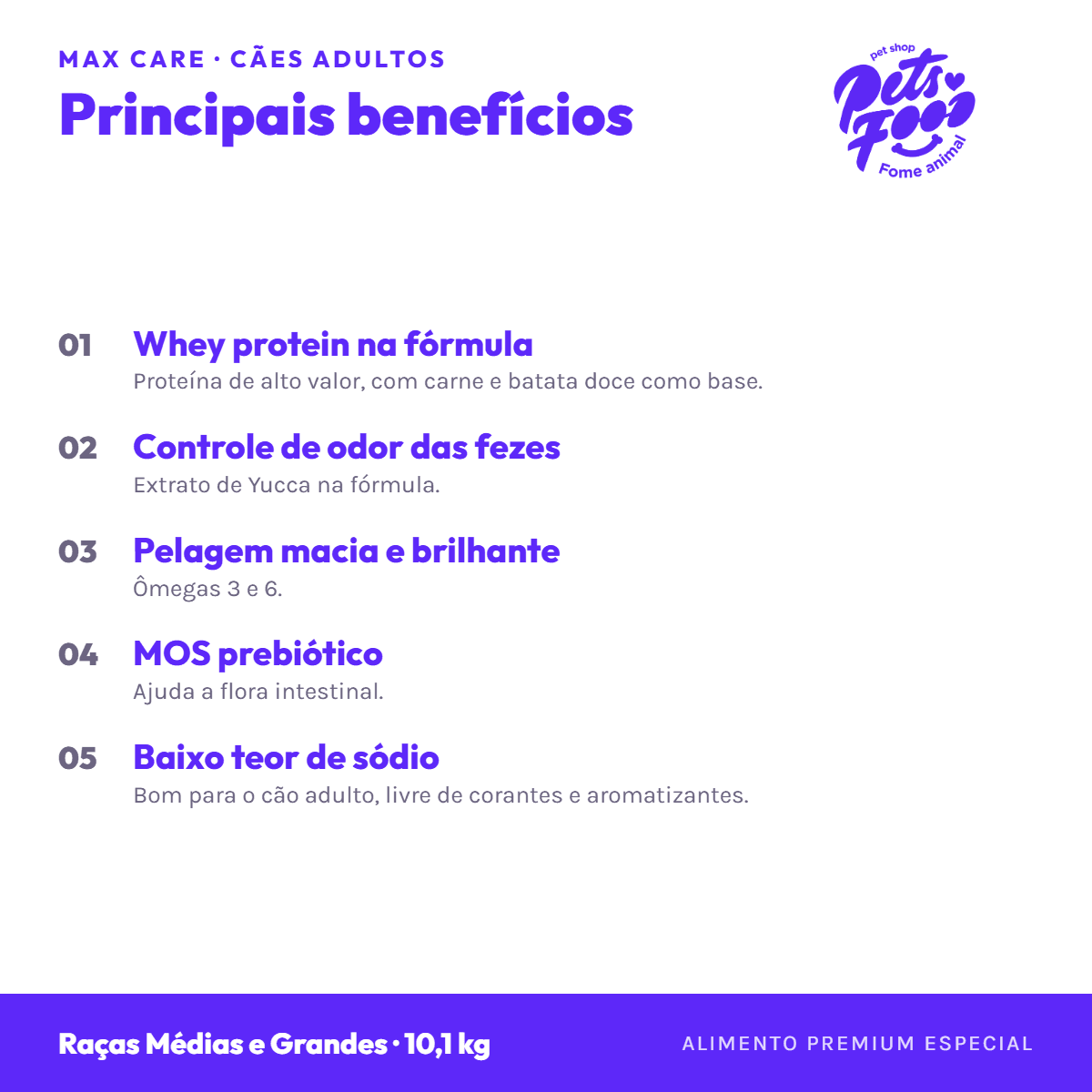Ração Max Care Cães Adultos Raças Médias e Grandes a granel benefícios Ração Max Care Cães Adultos Raças Médias e Grandes a granel, benefícios