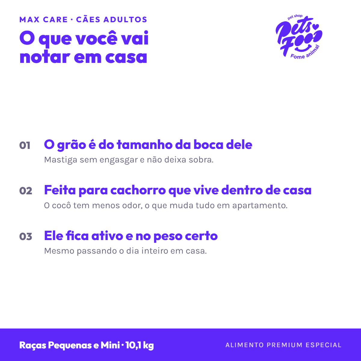 Ração Max Care Cães Adultos Raças Pequenas e Mini a granel no dia a dia Ração Max Care Cães Adultos Raças Pequenas e Mini a granel, no dia a dia