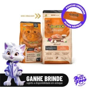 Ração Special Cat Ultralife, Gatos +10 anos - Salmão & Arroz - 20kg