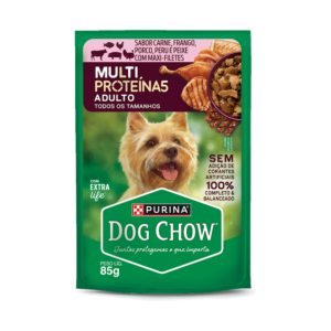 Sachê Dog Chow Multiproteína5, Cães Adultos - Carne, Frango, Porco, Peru e Peixe