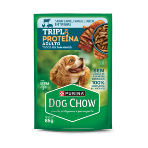 Sachê Dog Chow Tripla Proteína, Cães Adultos - Carne, Frango e Porco